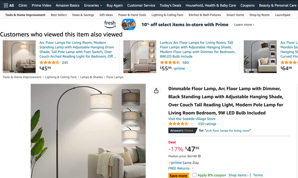 Screenshot of an Amazon Product Detail Page